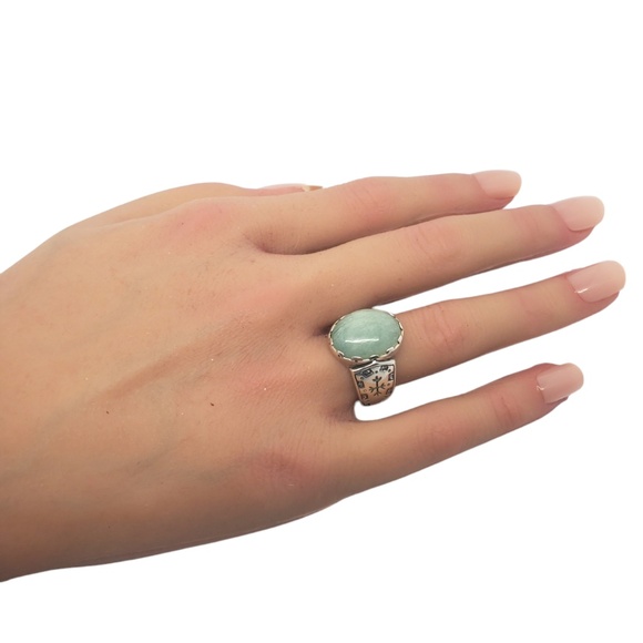 Carolyn Pollack Sterling Silver Green Quartz Ring Size 8 #20217 - Picture 6 of 6